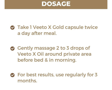 Veeto X Gold: Ayurvedic Medicine for Strength, Stamina & Vitality in Men (Capsule + Oil)