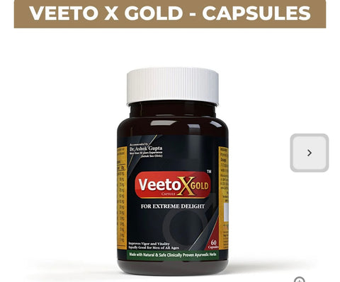 Veeto X Gold: Ayurvedic Medicine for Strength, Stamina & Vitality in Men (Capsule + Oil)