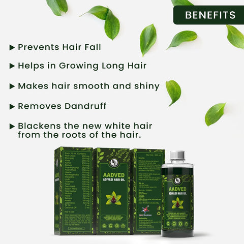 Aadved Adivasi Herbal Hair Oil | Original Ayurvedic Hair Growth Oil | For Men & Women (400 ML)