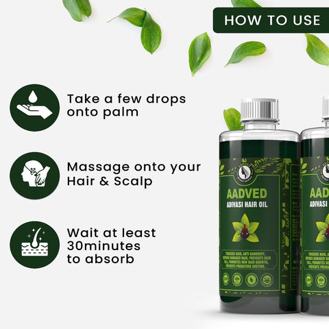 Aadved Adivasi Herbal Hair Oil | Original Ayurvedic Hair Growth Oil | For Men & Women (400 ML)
